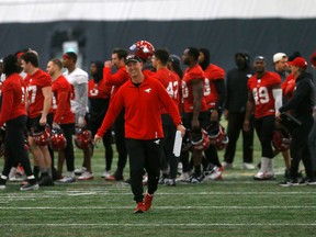 Calgary Stampeders head coach Dave Dickenson during practice at Shouldice Park in Calgary on Friday, Nov. 4, 2022.