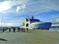 HMCS Harry DeWolf at Ogden Point in Victoria.