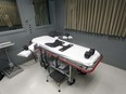 The execution room at the Oregon State Penitentiary is pictured in Salem, Ore., Nov. 18, 2011. Oregon Gov. Kate Brown announced on Tuesday, Dec. 13, 2022, she is commuting the sentences of the 17 prison inmates in Oregon who have been sentenced to death to life imprisonment without the possibility of parole.