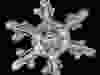 Occasionally bubbles form in the centre of snowflakes early in their genesis and then collapse leading to a perfect circle in the centre of a flake. The process in this snowflake appears to have repeated multiple times.