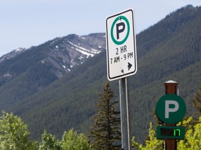 Parking signs in Banff