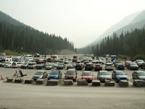 This file images shows a full parking lot at Sunshine Village, located west of Banff. Parks Canada is looking at ways to reduce traffic in Banff National Park.