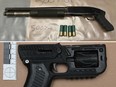 Weapons found as part of a Calgary Police Service investigation into a home invasion and shooting that occurred on January 2, 2023 in the city's northeast.