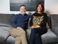 Jim and Tracey Button relax in their southwest Calgary home on Friday, October 4, 2019. Jim passed away on Jan. 19 after an eight-year battle with cancer.