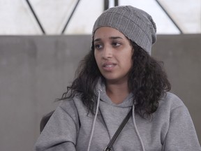 In this image taken from video Hoda Muthana talks during an interview in Roj detention camp in Syria where she is being held by U.S.-allied Kurdish forces, Wednesday, Nov. 9, 2022. Muthana, who ran away from home in Alabama at the age of 20, joined the Islamic State group and had a child with one of its fighters says she still hopes to return to the United States, serve prison time if necessary, and advocate against the extremists.