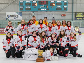 Grabbing the title in the U12C division of the Esso Golden Ring ringette tournament on Sunday, Jan. 22, 2023, were the Calgary NW Cobras.