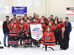 GHC Jr Inferno White took the gold medal in the U15 Female B division at the conclusion of Esso Minor Hockey Week on Saturday, Jan. 21, 2023.