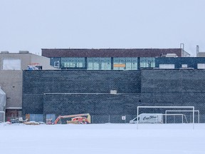 Work continues on the new North Calgary High School in Coventry Hills on Tuesday, Feb. 28, 2023. The school is planned to be open this September.
