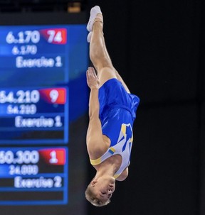 Trampoline gymnast Artur Troyan, 19, spent the first half of his life in Mykolaiv, Ukraine but calls Red Deer home now. Earlier this week, Troyan won bronze medals for Alberta at the Canada Winter Games.  Handout PHOTO