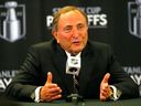 On the progress of building a new arena in Calgary, NHL commissioner Gary Bettman says he hears 
