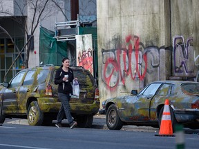 Parts of downtown Calgary were converted into an apocalyptic wasteland during filming of HBO's The Last of Us on April 7, 2022.