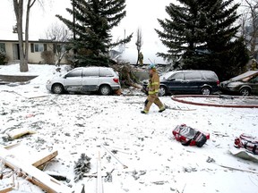 Calgary Fire crews are shown at a major incident in Marlborough in northeast Calgary on Monday, March 27, 2023.