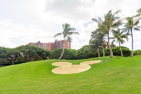 Here’s something you don’t see every round … A nod to a neighbouring Disney Resort, Ko Olina Golf Club features a Mickey Mouse-shaped bunker. (Courtesy of Ko Olina Golf Club)