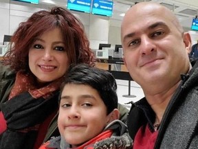 Shahin Moghadam (right) lost his wife, Shakiba Feghahati, and his son, Rosstin, in the airliner PS752 crash on Jan. 8, 2020. Moghaddam filed suit in federal court seeking a review into why Canada's National Security and Intelligence Review Agency suspended their investigation.