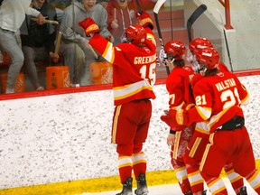 The Calgary NW Flames defeated the Quebec's Blizzard 2-1 to finish off the 2023 Hockey Canada Men's U18 Club Nationals in Saint-Hyacinthe, Que.with a win. . Darren Makowichuk/Postmedia