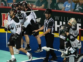 Mammoths celebrated the goal on Saturday.