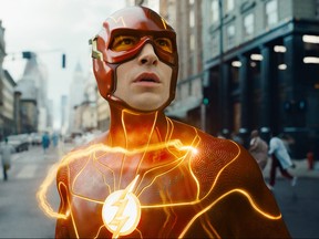 Ezra Miller in a scene from The Flash.