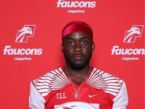 Defensive back Marc-Sullivan Andzang is pictured as a member of the Faucons of Cégep de Lévis-Lauzon. Faucons of Cégep de Lévis-Lauzon photo