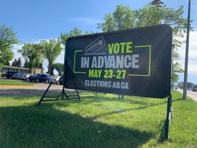 Advance voting at Central Lions Recreation Centre in Edmonton opened on Wednesday, May 24, 2023, at 9 a.m.