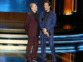 Woody Harrelson And Matthew McConaughey - 66th Emmy Awards - Nokia Theatre - August 25 2014 - Getty