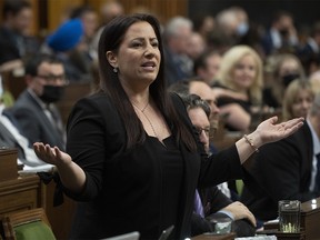 Conservative MP for Lakeland Shannon Stubbs rises during Question Period on Wednesday, March 30, 2022 in Ottawa.