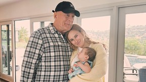 Bruce Willis' daughter Rumer shared a sweet photo of her father meeting his first grandchild.