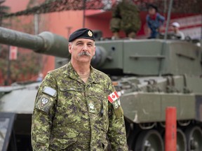 Warrant officer Mark Bell was photographed at the military display on the Stampede grounds on Thursday, July 13, 2023.