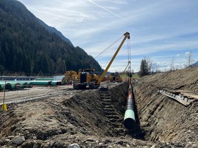 Pipeline laying activities in B.C. in August, 2022.