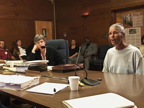 Leslie Van Houten, a former follower of Charles Manson, listens as former Deputy District Attorney Stephen Kay (not pictured) describes the 1969 killing scene of the Smaldino couple during a parole hearing June 28, 2002 at the California Institution for Women in Corona, Calif.