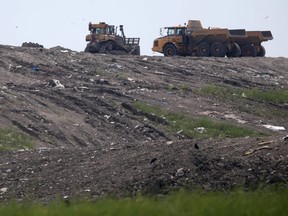 Equipment at work in the Prairie Green Landfill north of Winnipeg. Chris Procaylo/Winnipeg Sun