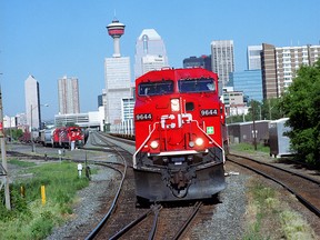 FILE PHOTO: A Canadian Pacific Railway locomotive in Calgary.