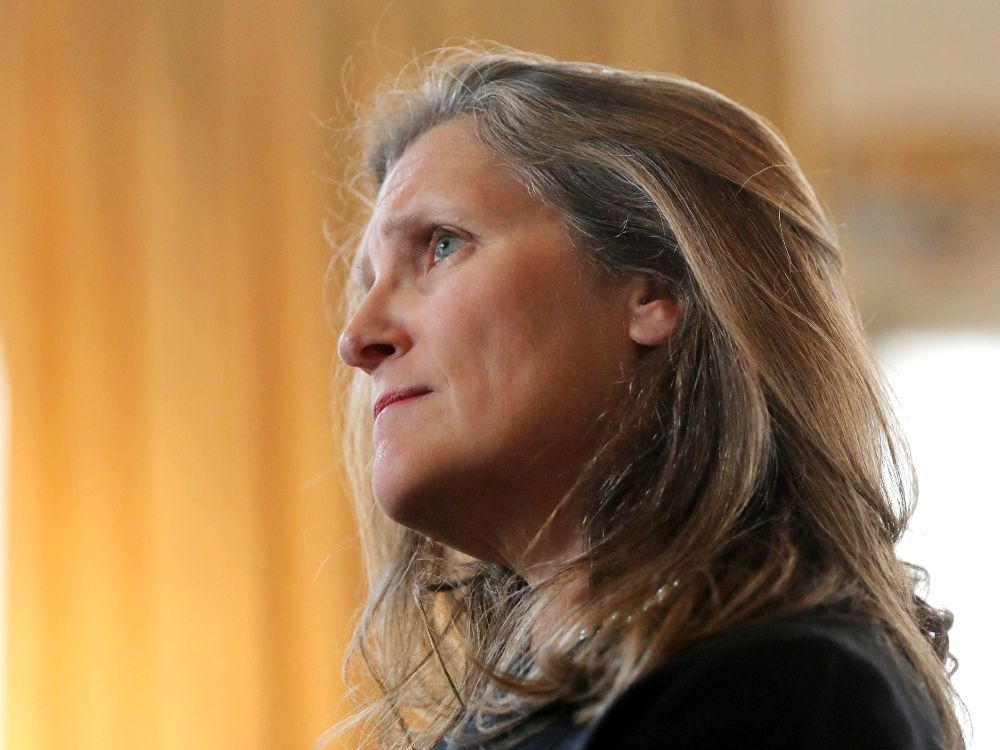 Chrystia Freeland handed 273 ticket for speeding on Alberta highway