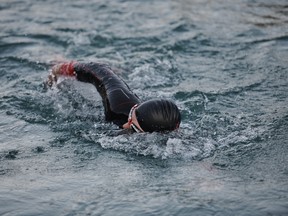 Swimming portion of race