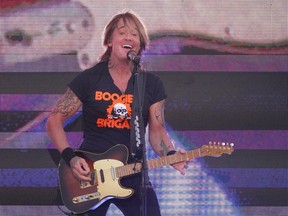 Country music star Keith Urban performs on day three of the 2023 Country Thunder Music Festival at Fort Calgary Sunday, August 20, 2023.