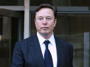 Elon Musk is seen in San Francisco on January 24, 2023.