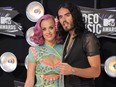 Katy Perry and Russell Brand are pictured at the MTV Video Music Awards in August 2011.