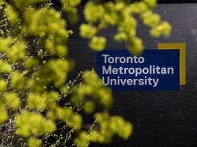The renamed Toronto Metropolitan University (TMU), formerly known as Ryerson University in Toronto on Wednesday, April 26, 2023.