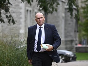 Kim Ayotte, General Manager of Emergency and Protective Services at the City of Ottawa, arrives at the courthouse in Ottawa where he will appear as a witness at the trial of Freedom Convoy organizers Tamara Lich and Chris Barber, on Tuesday, Sept. 19, 2023.&ampnbsp;The testimony of Ottawa's emergency services manager is expected to continue today in the criminal trial of two "Freedom Convoy" organizers.