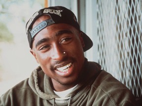 Rap musician Tupac Shakur shown in this 1993 file photo.