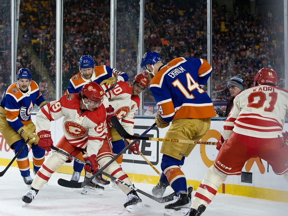 Oilers defeat Flames outdoors in NHL Heritage Classic