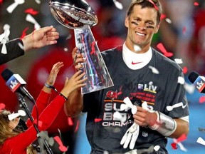 Former Tampa Bay Buccaneers quarterback and Super Bowl champ Tom Brady seen in 2021.