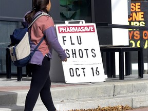 Calgary flu shot sign