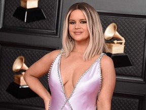 In this handout photo courtesy of The Recording Academy, Maren Morris attends the 63rd Annual Grammy Awards at Los Angeles Convention Center in Los Angeles on March 14, 2021.