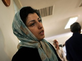 Picture dated June 25, 2007 shows Iranian opposition human rights activist, Narges Mohammadi, at the Defenders of Human Rights Center in Tehran.