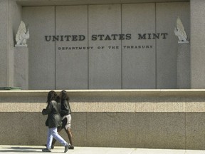 The United States Mint is seen, March 1, 2002, in Philadelphia. Federal authorities, in an indictment unsealed on Friday, Oct. 20, 2023, released more information and detailed charges in the theft of more than 2 million dimes earlier this year from a tractor-trailer that had picked up the coins from the U.S. Mint in Philadelphia.