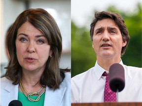 Alberta Premier Danielle Smith and Canadian Prime Minister Justin Trudeau.
