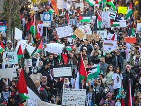 Israel Hamas war Calgary protest