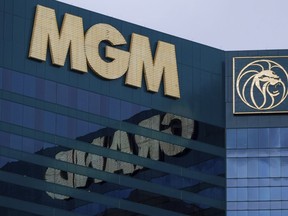 The exterior of the MGM Grand hotel-casino is pictured on Wednesday, Sept. 20, 2023, in Las Vegas.
