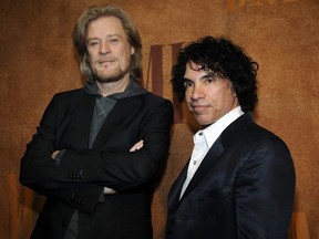 Daryl Hall, left, and John Oates, recipients of BMI Icons awards, pose together before the 56th annual BMI Pop Awards in Beverly Hills, Calif., on May 20, 2008.