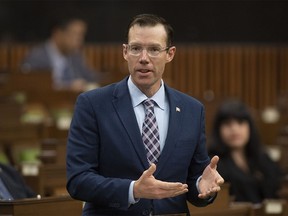 Conservative MP John Barlow in the House of Commons on Thursday, May 28, 2020 in Ottawa.